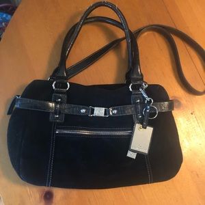 Black suede Etienne Aigner bag